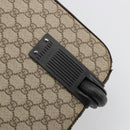 GUCCI GG Supreme Web Sherry Line Carry Case PVC Beige Silver 131170 Auth 167187A-20