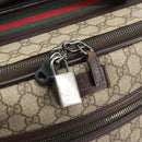 GUCCI GG Supreme Web Sherry Line Carry Case PVC Beige Silver 131170 Auth 167187A-21