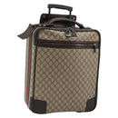 GUCCI GG Supreme Web Sherry Line Carry Case PVC Beige Silver 131170 Auth 167187A-1