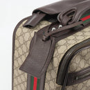 GUCCI GG Supreme Web Sherry Line Carry Case PVC Beige Silver 131170 Auth 167187A-23