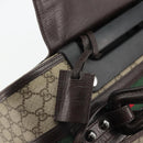 GUCCI GG Supreme Web Sherry Line Carry Case PVC Beige Silver 131170 Auth 167187A-24