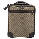 GUCCI GG Supreme Web Sherry Line Carry Case PVC Beige Silver 131170 Auth 167187A-13