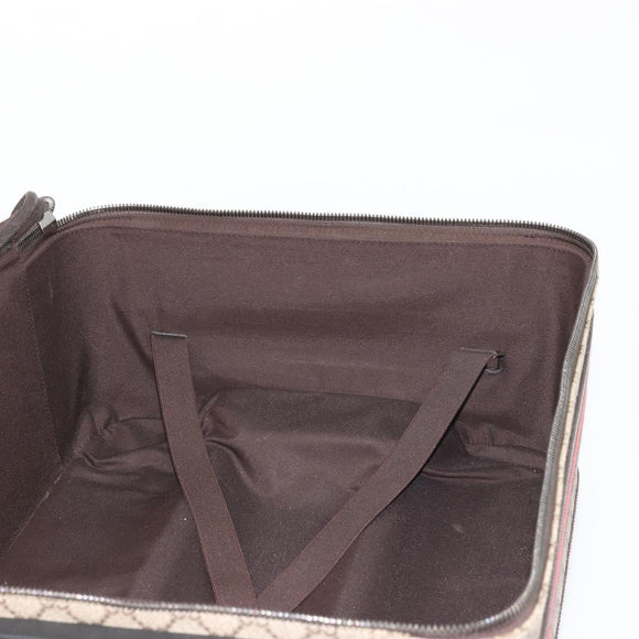 GUCCI GG Supreme Web Sherry Line Carry Case PVC Beige Silver 131170 Auth 167187A