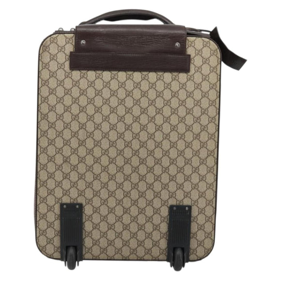GUCCI GG Supreme Web Sherry Line Carry Case PVC Beige Silver 131170 Auth 167187A