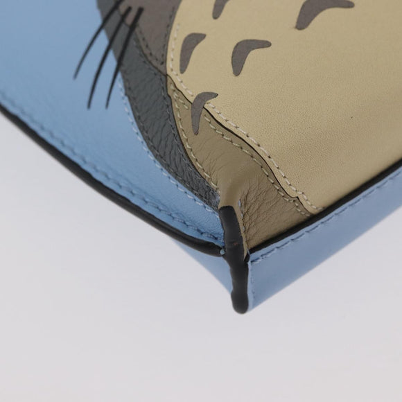 LOEWE LOEWE × Studio Ghibli My Neighbor Totoro Pouch Leather Blue Auth 167190SM