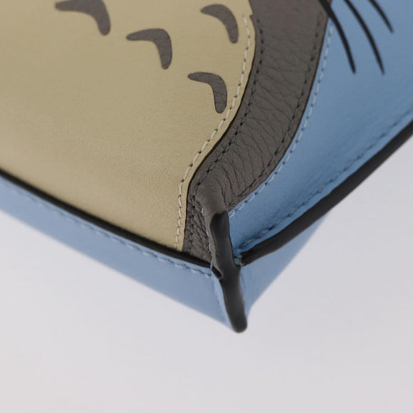 LOEWE LOEWE × Studio Ghibli My Neighbor Totoro Pouch Leather Blue Auth 167190SM