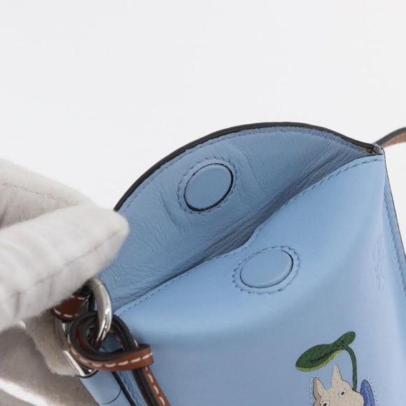 LOEWE LOEWE × Studio Ghibli My Neighbor Totoro Pouch Leather Blue Auth 167190SM