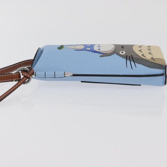 LOEWE LOEWE × Studio Ghibli My Neighbor Totoro Pouch Leather Blue Auth 167190SM