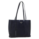 PRADA Tote Bag Harako leather Navy Auth 167194-1