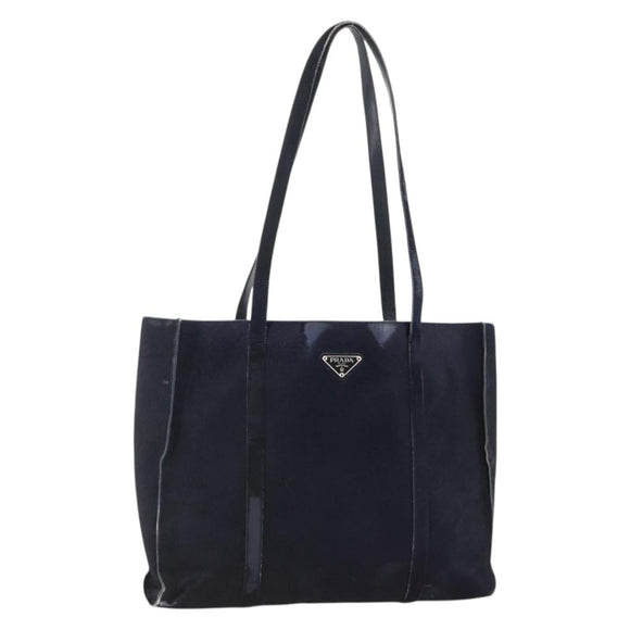 PRADA Tote Bag Harako leather Navy Auth 167194