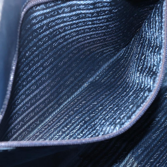 PRADA Tote Bag Harako leather Navy Auth 167194
