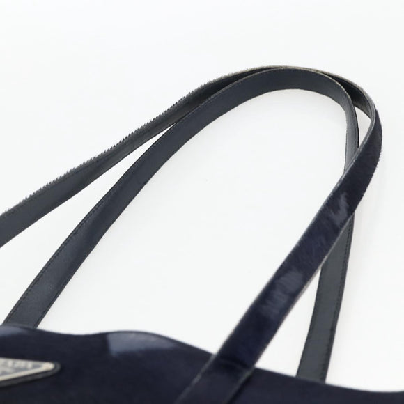 PRADA Tote Bag Harako leather Navy Auth 167194