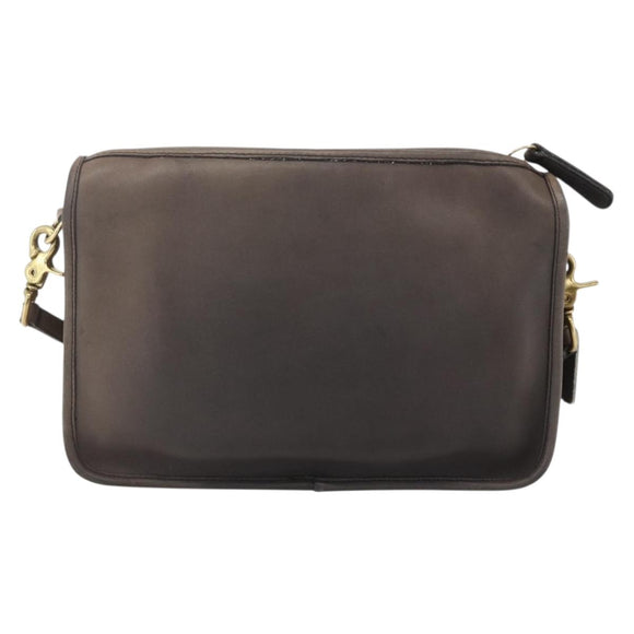 Coach Shoulder Bag Leather Brown Gold Auth 167197