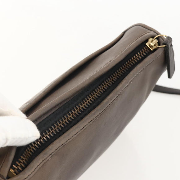 Coach Shoulder Bag Leather Brown Gold Auth 167197