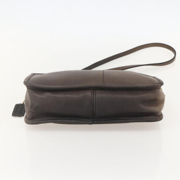 Coach Shoulder Bag Leather Brown Gold Auth 167197