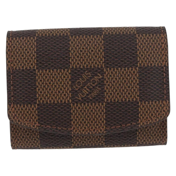 LOUIS VUITTON Damier Ebene Cuffs&Cuff Case Gold LV Auth 167199A