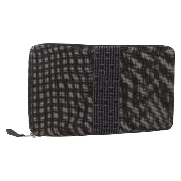 HERMES Her Line Passport Case Canvas Gray Auth 167201A