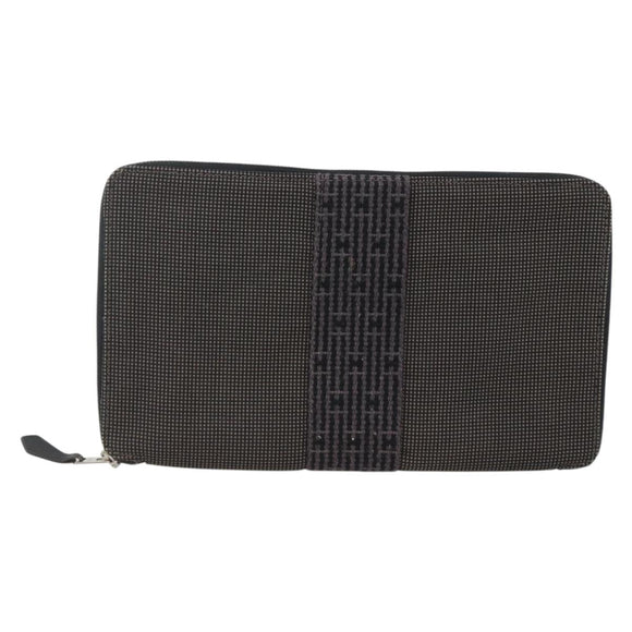 HERMES Her Line Passport Case Canvas Gray Auth 167201A