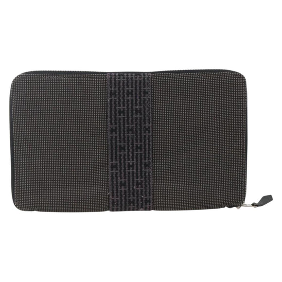 HERMES Her Line Passport Case Canvas Gray Auth 167201A