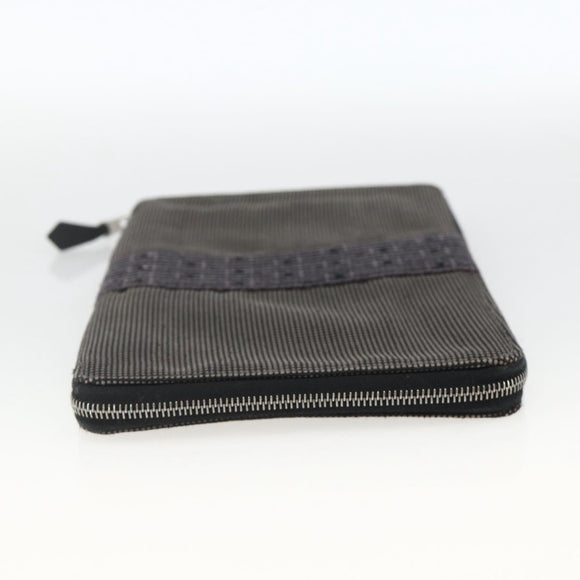 HERMES Her Line Passport Case Canvas Gray Auth 167201A