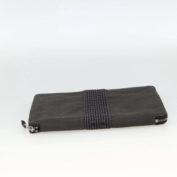 HERMES Her Line Passport Case Canvas Gray Auth 167201A