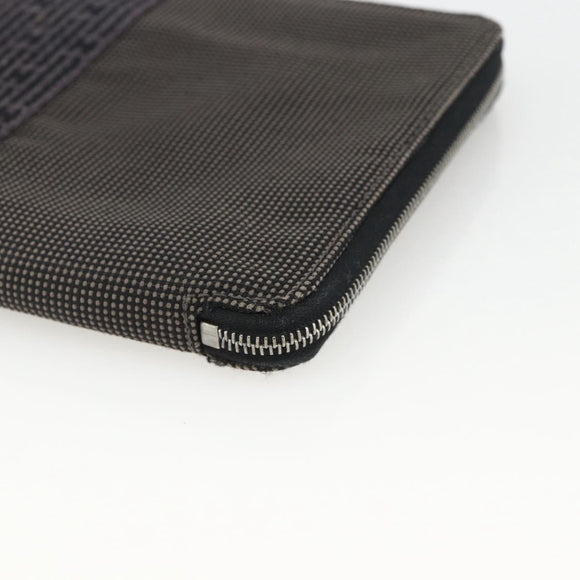 HERMES Her Line Passport Case Canvas Gray Auth 167201A