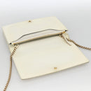BALENCIAGA Kettenportemonnaie Leder Weiß Gold 444169 Auth 167209A-10