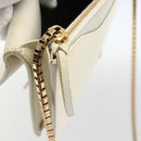 BALENCIAGA Kettenportemonnaie Leder Weiß Gold 444169 Auth 167209A-23