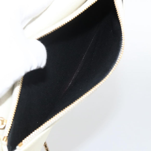 BALENCIAGA Kettenportemonnaie Leder Weiß Gold 444169 Auth 167209A