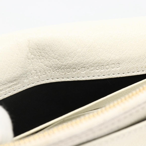 BALENCIAGA Kettenportemonnaie Leder Weiß Gold 444169 Auth 167209A