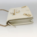 BALENCIAGA Kettenportemonnaie Leder Weiß Gold 444169 Auth 167209A-3