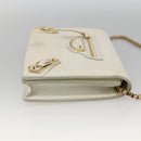 BALENCIAGA Kettenportemonnaie Leder Weiß Gold 444169 Auth 167209A-4