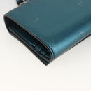 Salvatore Ferragamo Shoulder Wallet Leather 2way Light Blue Silver Auth 167210A-19