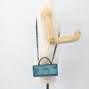 Salvatore Ferragamo Shoulder Wallet Leather 2way Light Blue Silver Auth 167210A-23
