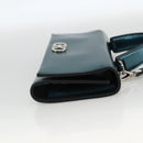Salvatore Ferragamo Shoulder Wallet Leather 2way Light Blue Silver Auth 167210A-4