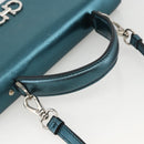 Salvatore Ferragamo Shoulder Wallet Leather 2way Light Blue Silver Auth 167210A-7