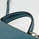 Salvatore Ferragamo Shoulder Wallet Leather 2way Light Blue Silver Auth 167210A-14