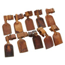 LOUIS VUITTON Powanie Name Tag Leather 10set Beige LV Auth 167213-1