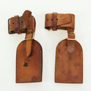 LOUIS VUITTON Powanie Name Tag Leather 10set Beige LV Auth 167213-11