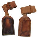 LOUIS VUITTON Powanie Name Tag Leather 10set Beige LV Auth 167213-2
