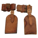 LOUIS VUITTON Powanie Name Tag Leather 10set Beige LV Auth 167213-3