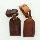LOUIS VUITTON Powanie Name Tag Leather 10set Beige LV Auth 167213-4