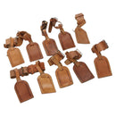 LOUIS VUITTON Powanie Name Tag Leather 10set Beige LV Auth 167214-1
