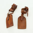 LOUIS VUITTON Powanie Name Tag Leather 10set Beige LV Auth 167214-11