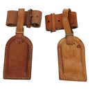 LOUIS VUITTON Powanie Name Tag Leather 10set Beige LV Auth 167214-2