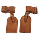 LOUIS VUITTON Powanie Name Tag Leather 10set Beige LV Auth 167214-3