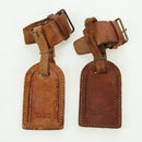LOUIS VUITTON Powanie Name Tag Leather 10set Beige LV Auth 167214-4