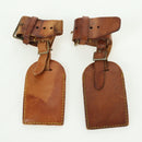 LOUIS VUITTON Powanie Name Tag Leather 10set Beige LV Auth 167214-5