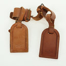 LOUIS VUITTON Powanie Name Tag Leather 10set Beige LV Auth 167214-8