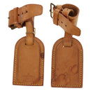 LOUIS VUITTON Powanie Name Tag Leather 10set Beige LV Auth 167215-2